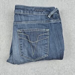 Vigoss Womens 32x29 The Chelsea Skinny Distressed Stretch Jeans Raw Hem